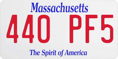 MA license plate 440PF5