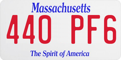 MA license plate 440PF6