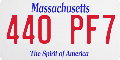 MA license plate 440PF7
