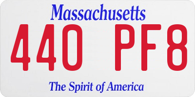 MA license plate 440PF8