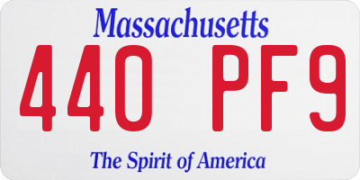 MA license plate 440PF9