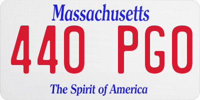 MA license plate 440PG0