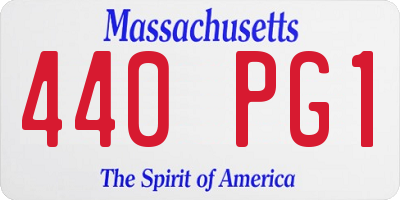 MA license plate 440PG1