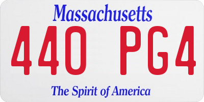 MA license plate 440PG4