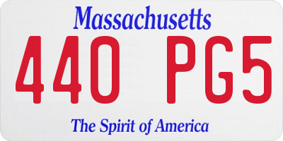 MA license plate 440PG5
