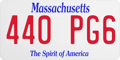 MA license plate 440PG6