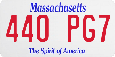 MA license plate 440PG7