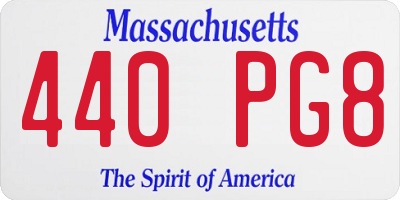 MA license plate 440PG8