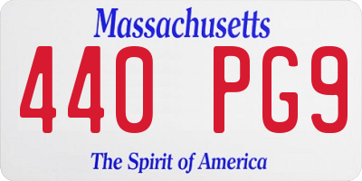 MA license plate 440PG9