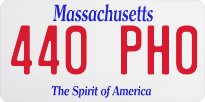 MA license plate 440PH0