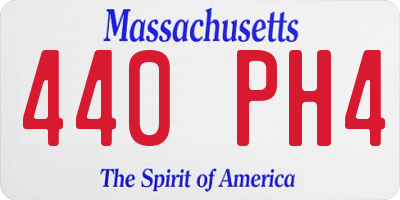 MA license plate 440PH4