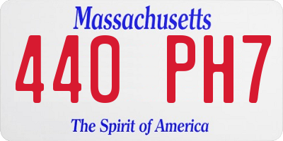 MA license plate 440PH7