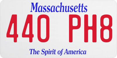 MA license plate 440PH8