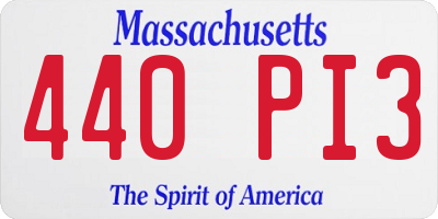 MA license plate 440PI3