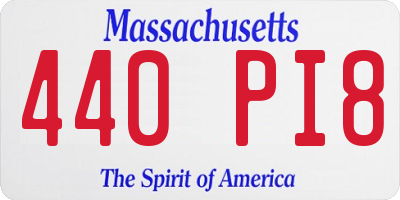 MA license plate 440PI8