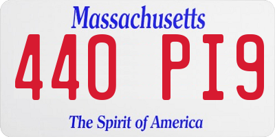 MA license plate 440PI9