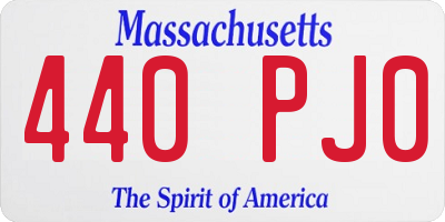 MA license plate 440PJ0