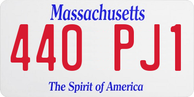 MA license plate 440PJ1