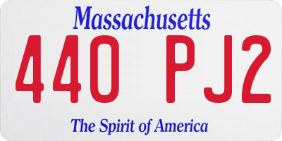 MA license plate 440PJ2