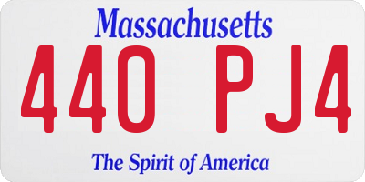 MA license plate 440PJ4