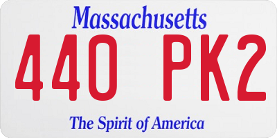 MA license plate 440PK2