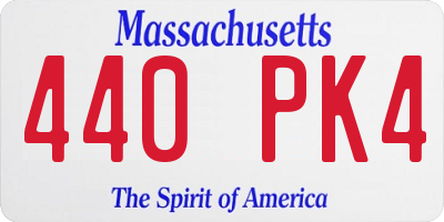 MA license plate 440PK4