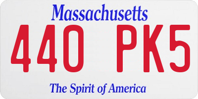 MA license plate 440PK5