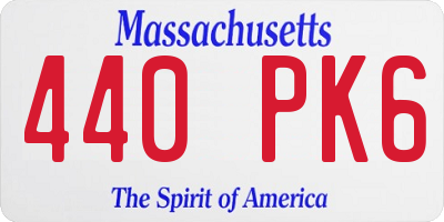 MA license plate 440PK6