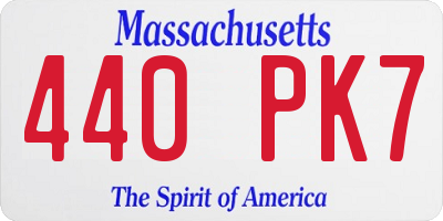 MA license plate 440PK7