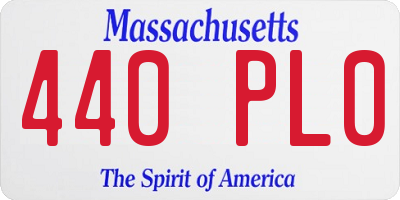 MA license plate 440PL0