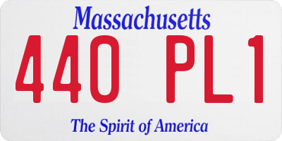 MA license plate 440PL1