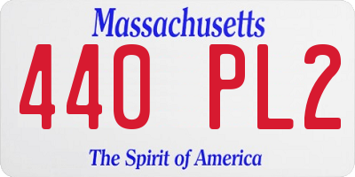 MA license plate 440PL2