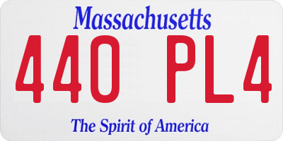 MA license plate 440PL4