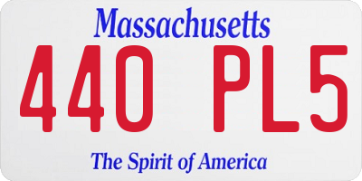 MA license plate 440PL5