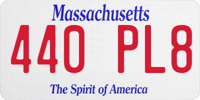 MA license plate 440PL8