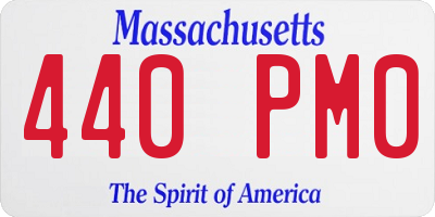 MA license plate 440PM0
