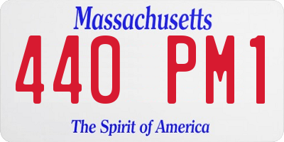 MA license plate 440PM1