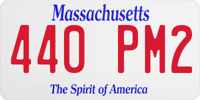 MA license plate 440PM2