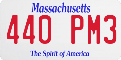 MA license plate 440PM3