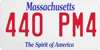 MA license plate 440PM4