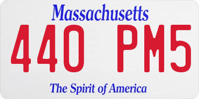MA license plate 440PM5