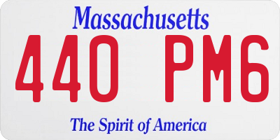 MA license plate 440PM6