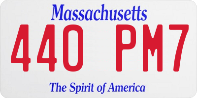 MA license plate 440PM7