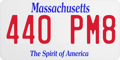 MA license plate 440PM8
