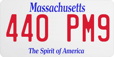MA license plate 440PM9