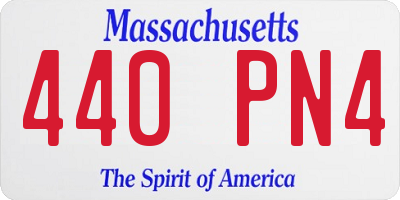 MA license plate 440PN4