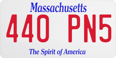 MA license plate 440PN5
