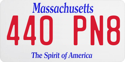 MA license plate 440PN8