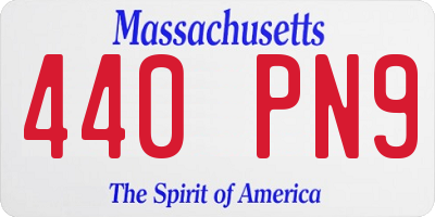 MA license plate 440PN9