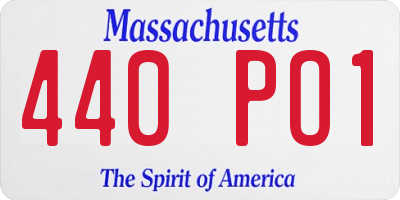 MA license plate 440PO1